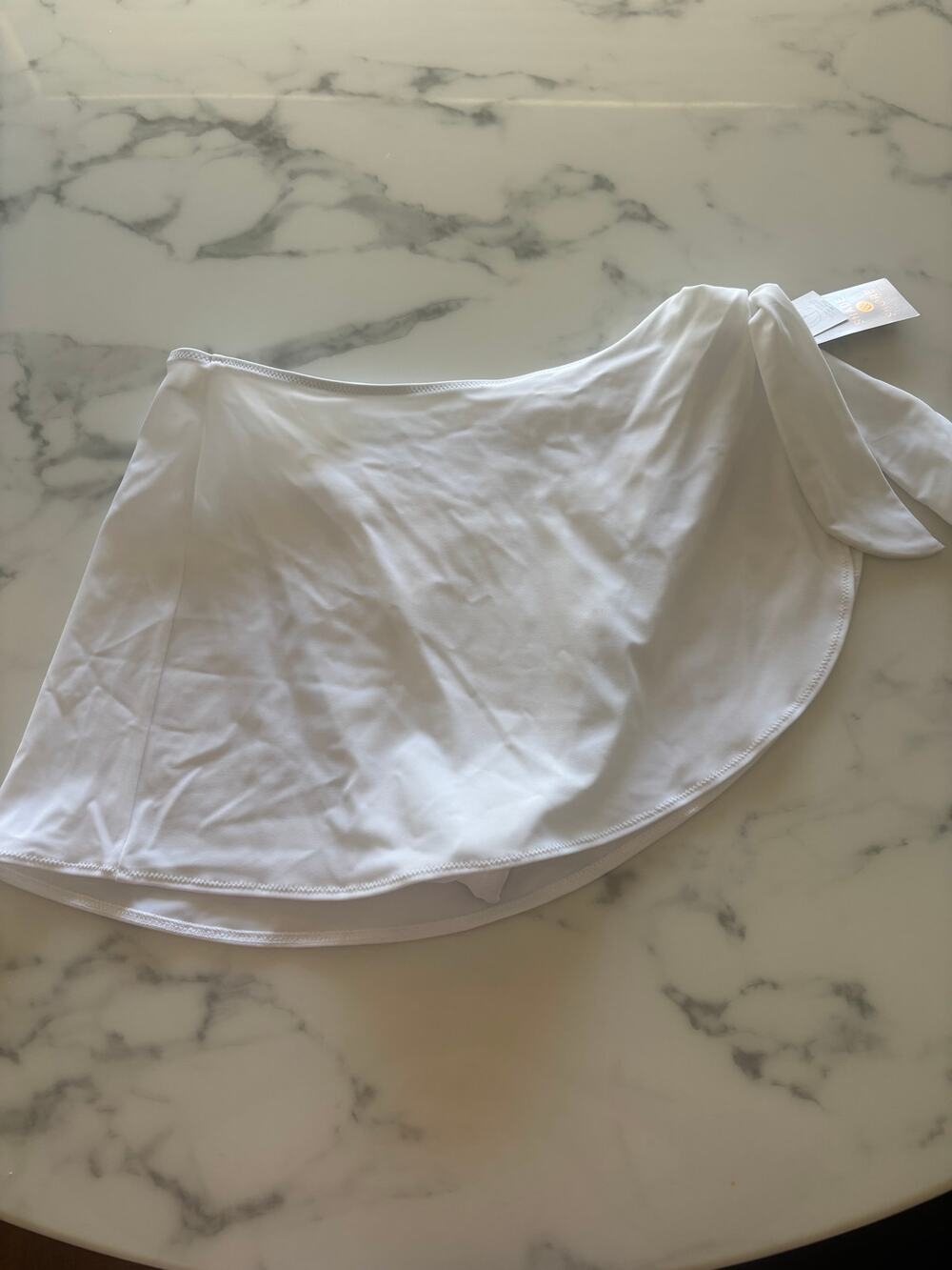 Shade & Shore Ultra High Leg Cheeky Skirtini White Medium NWT